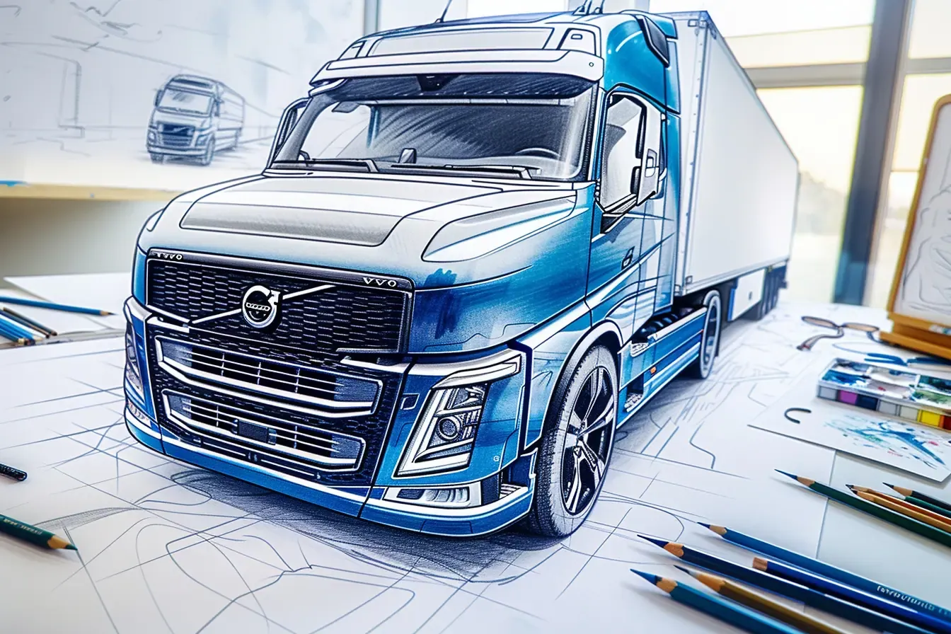 Dessiner un camion Volvo avec précision : ma méthode simple au crayon