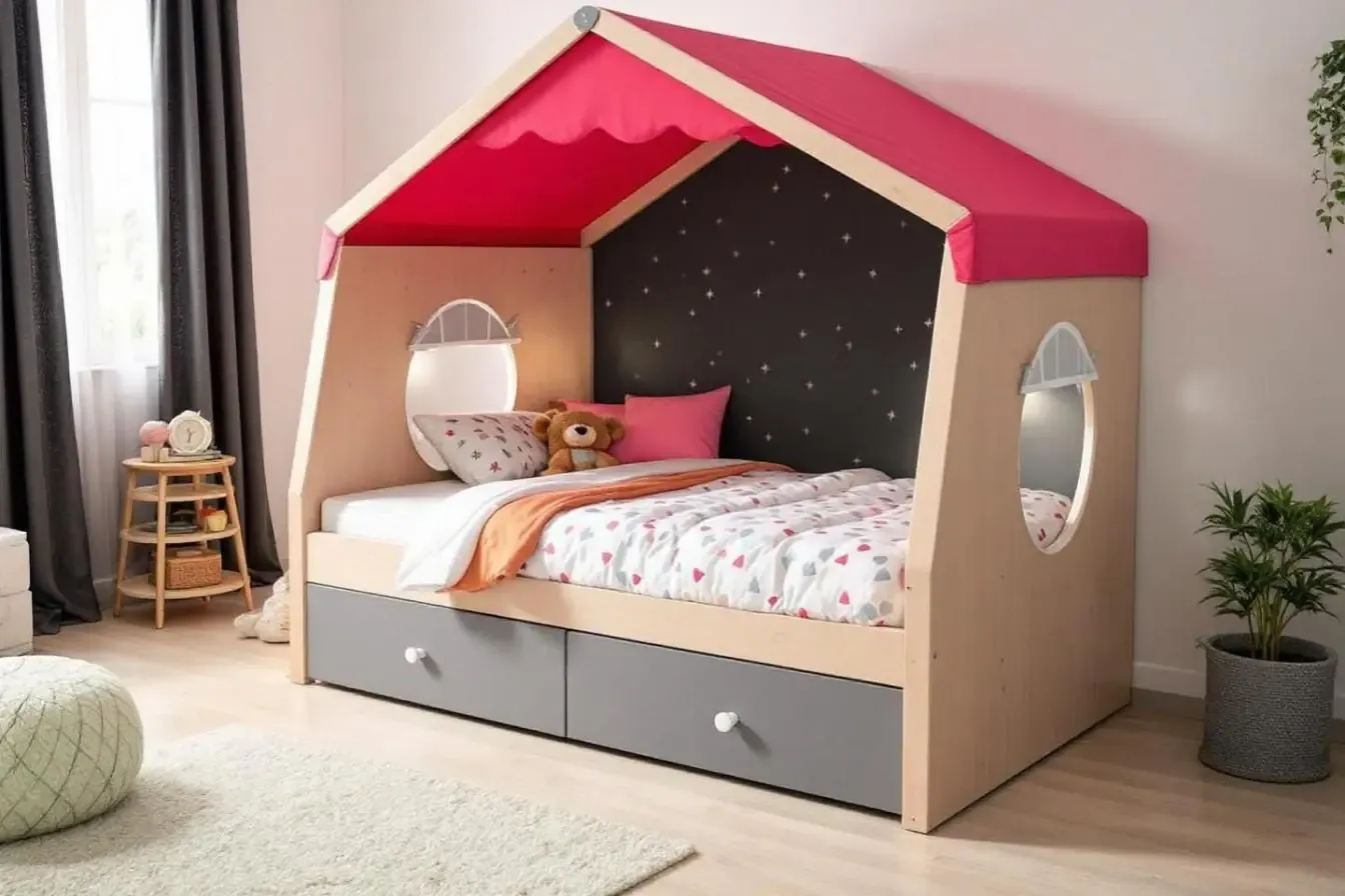 Lit cabane avec tiroirs : créer une chambre qui grandit avec l’enfant