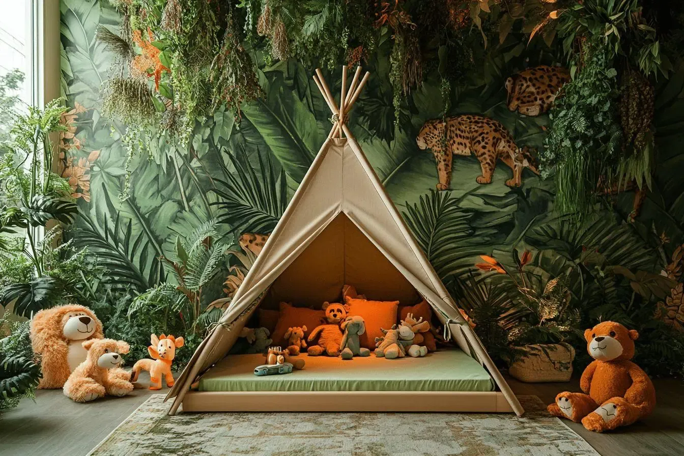 Lit tipi thème jungle : créer une chambre d’enfant entre refuge et aventure